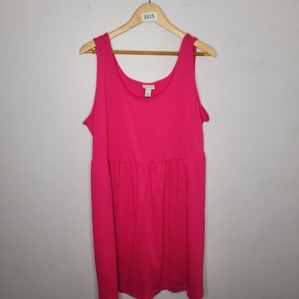 Womens Tank‎ Dress Size 2X Pink Mini Stretchy Flowy Casual Pockets AVA & Viv